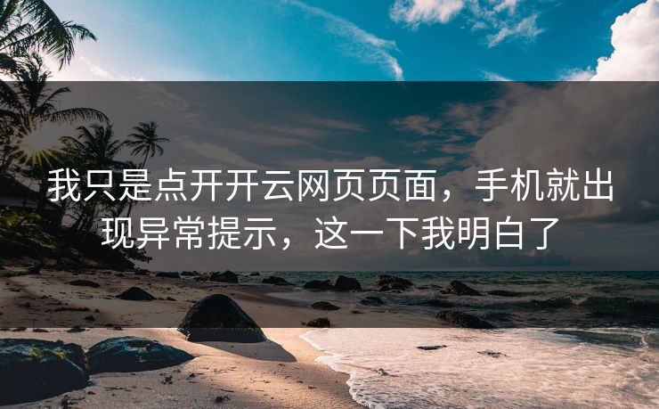 我只是点开开云网页页面，手机就出现异常提示，这一下我明白了